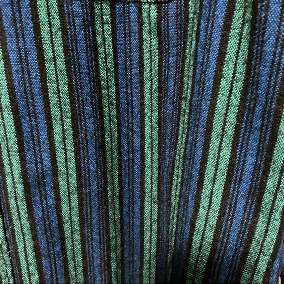 Vintage Outdoor Exchange Blue Green Stripes Button Down Flannel - Picture 6 of 9
